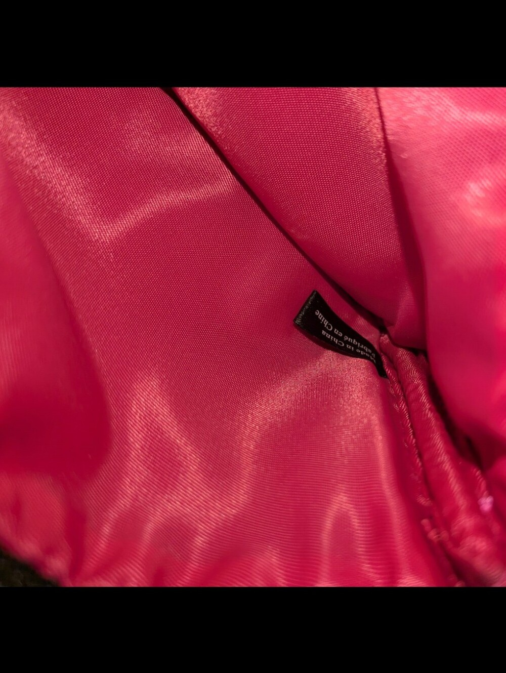 Victoria’s Secret Black Saffiano Gold Monogram VS Wristlet Pouch Hot Pink EUC - Picture 4 of 5